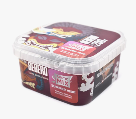 Табак Sebero Arctic Mix 200 гр - Summer Vibe (Малина/Ревень с черн смор Вестрн/Арктик)